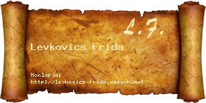 Levkovics Frida névjegykártya
